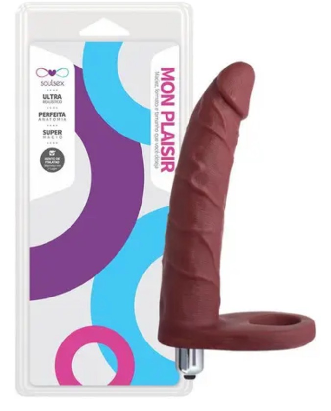 Anel Companheiro Com Vibrador Marrom