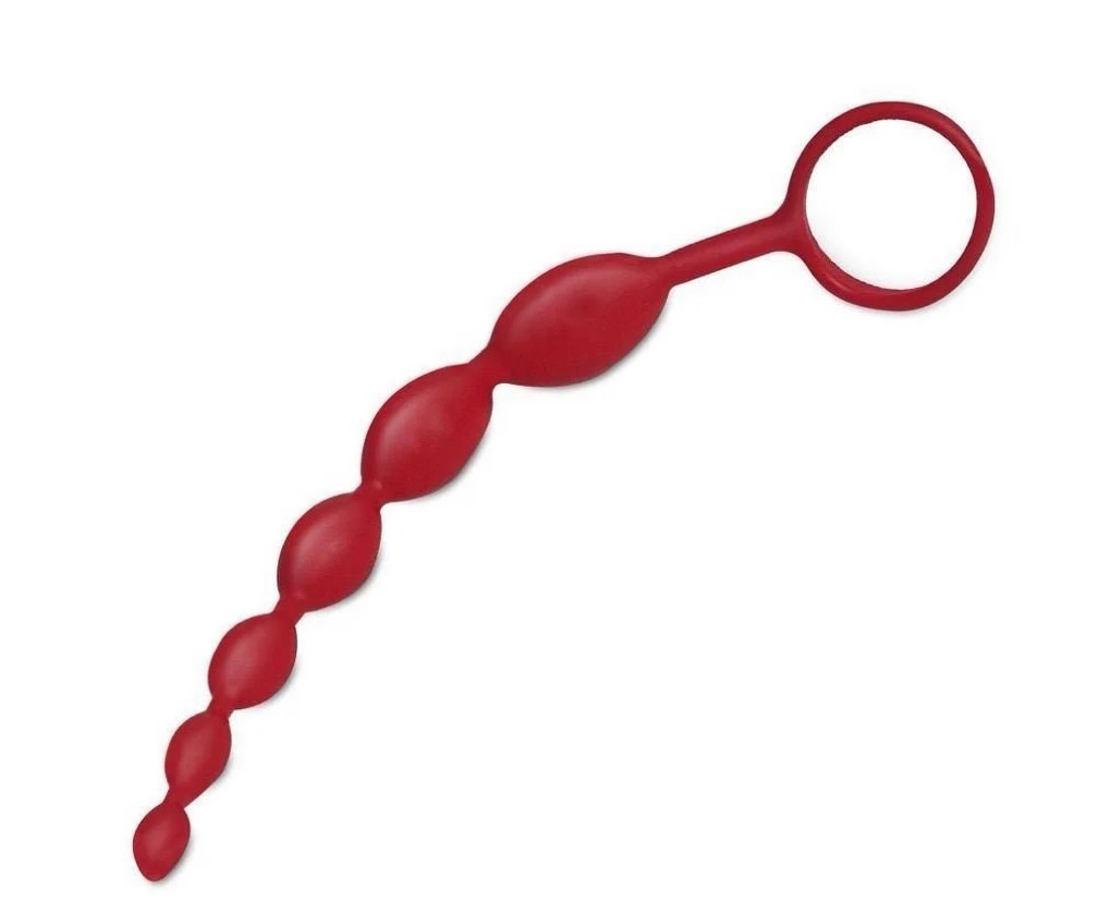 Plug Anal Escalonado com Alça Vermelho