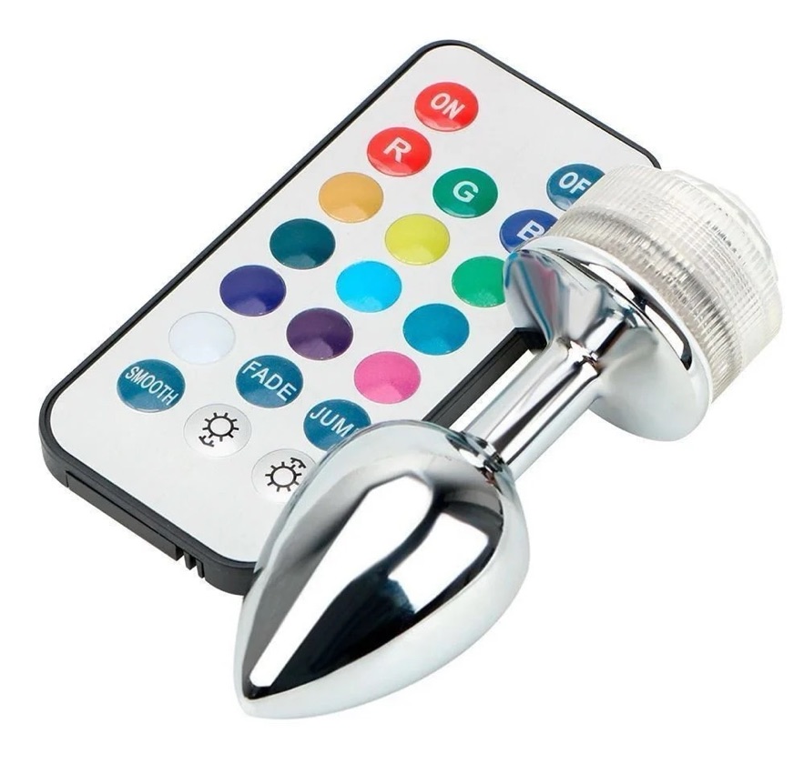 Plug anal de metal com led grande