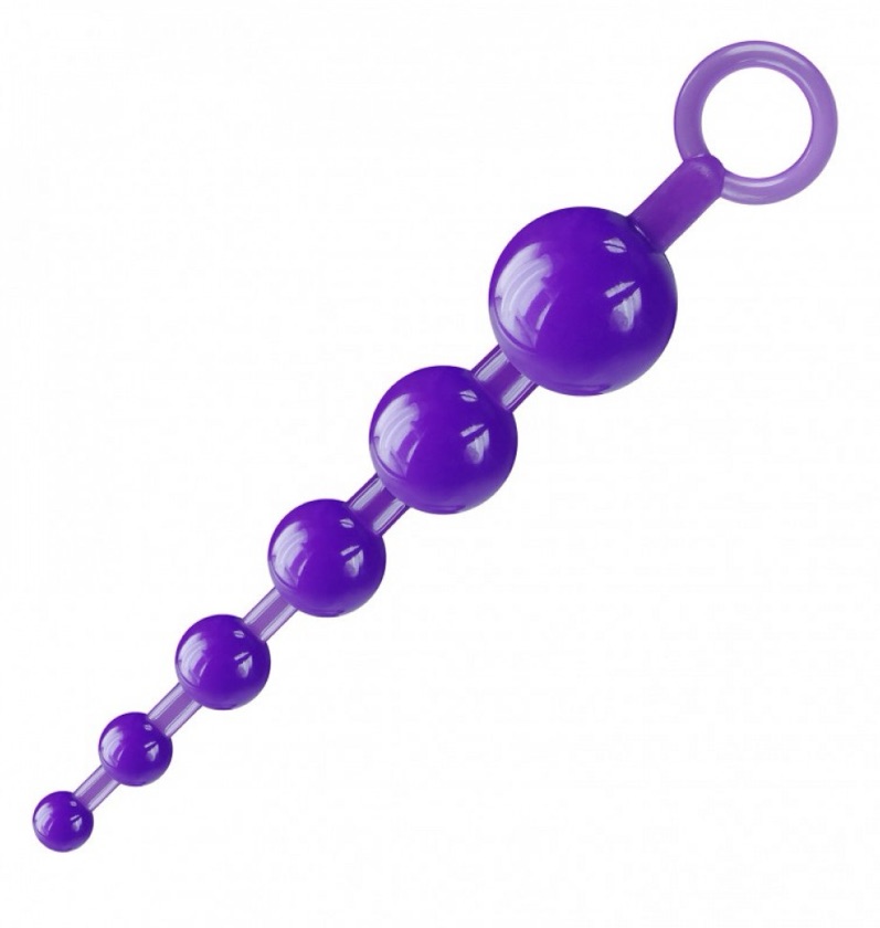 Plug anal boll com 6 esferas roxo